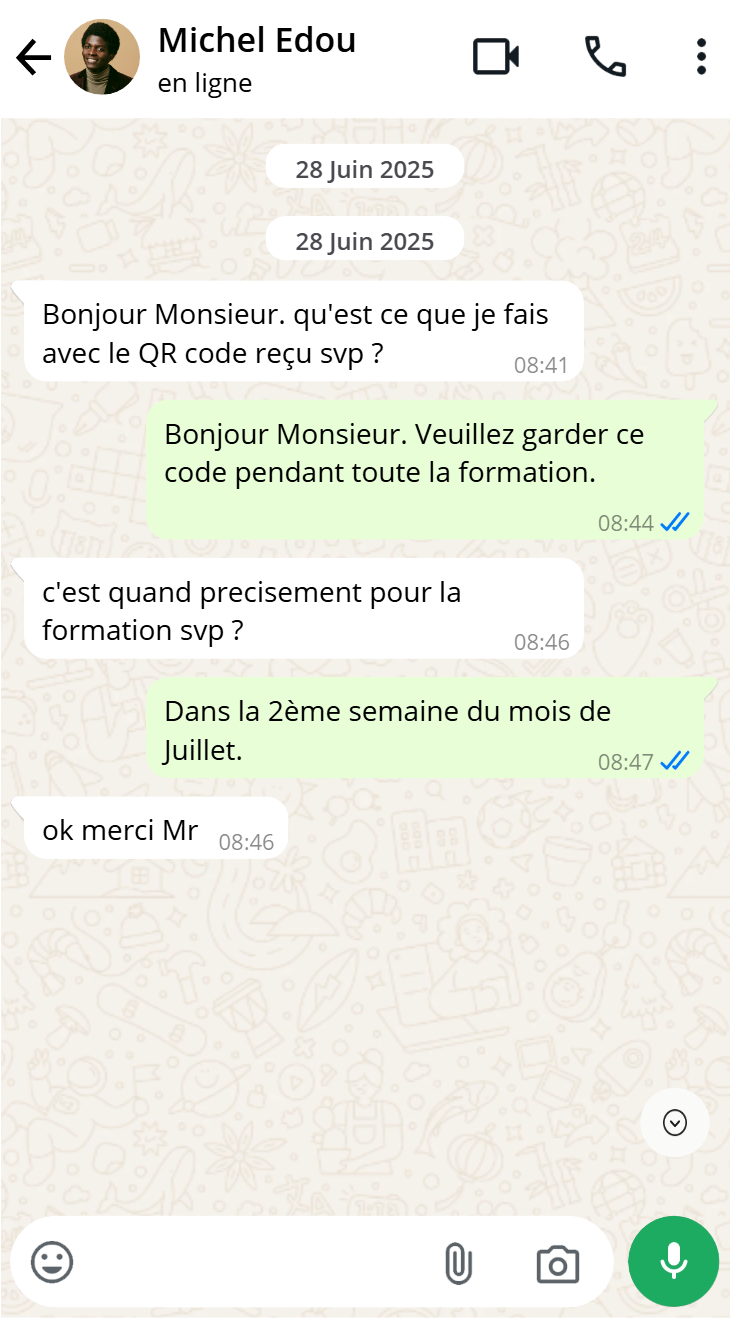 Témoignage WhatsApp